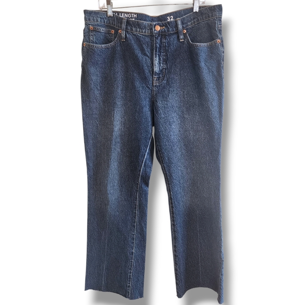 J. Crew 100% Cotton Full Length Raw Hem Demi Boot Jeans 32